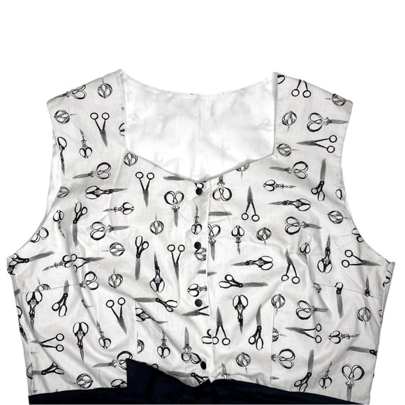 Hemet Stylist at Heart Scissor Top Pin-Up Novelty Print Sz 3x NWT - Picture 10 of 10